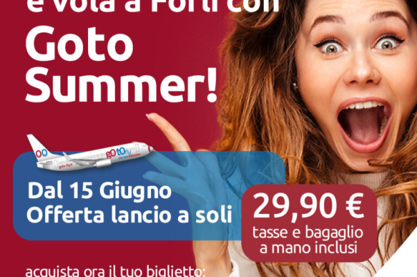 Forlì Airport, al via oggi i primi tre voli del network GoToFly: Olbia, Lampedusa e Cagliari